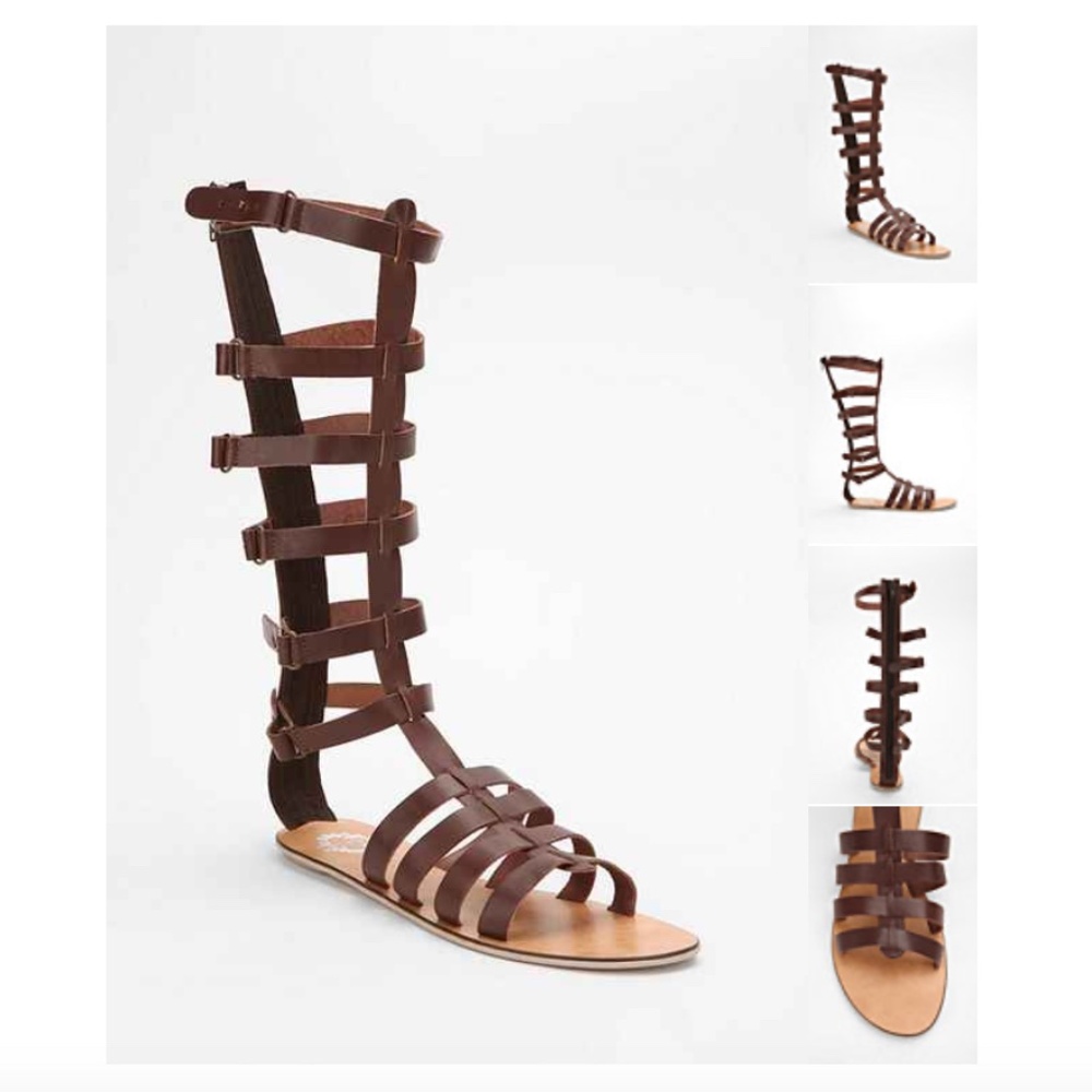 NEW Urban Outfitters Ecote Knee High Gladiator Sandal BLACK, SIZE 9